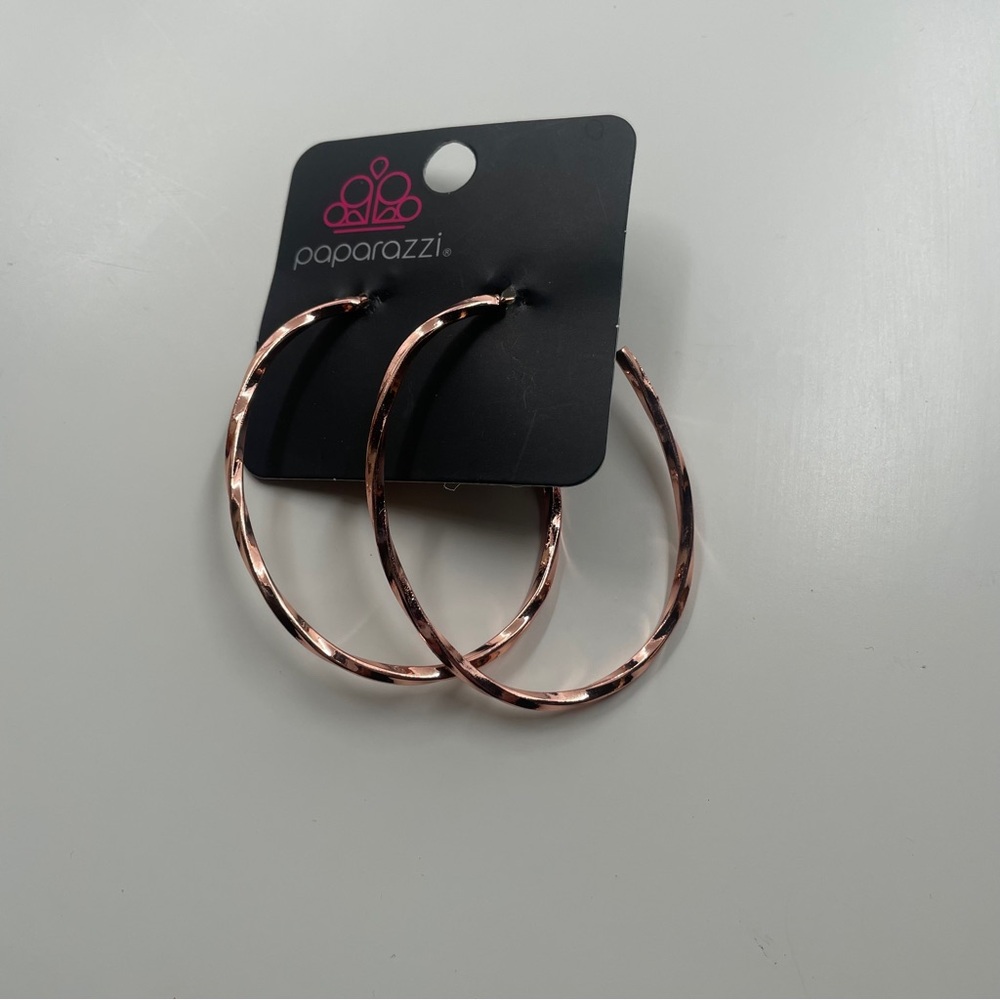 Paparazzi Copper Hoop Earring - Picture 3 of 6